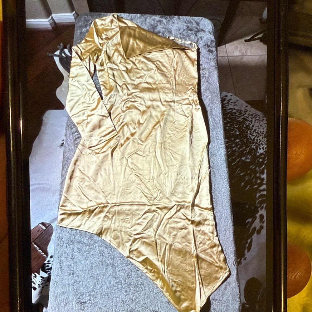 Asymmetrical Gold Dress